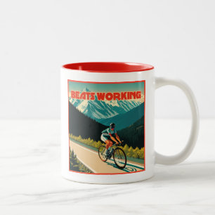 Caneca De Café Em Dois Tons Batimentos de ciclismo funcionando