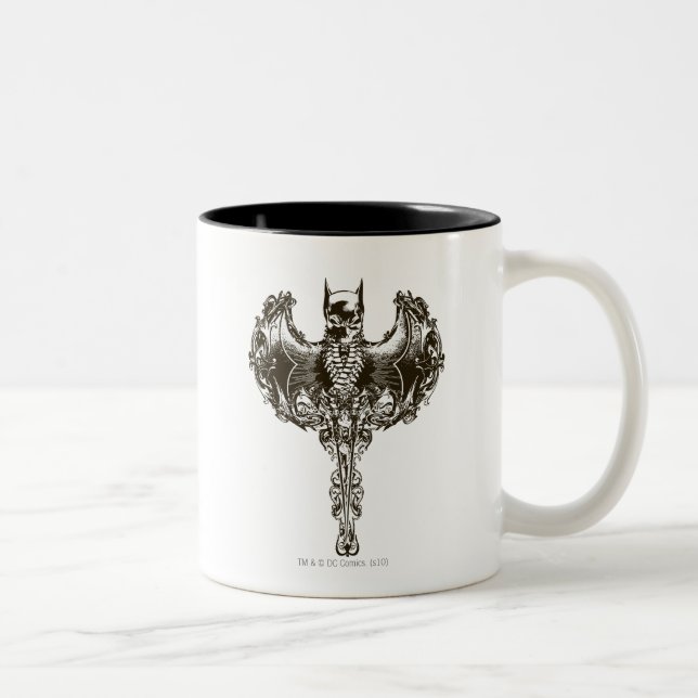 Caneca De Café Em Dois Tons Batman Cowl and Skull Crest (Direita)