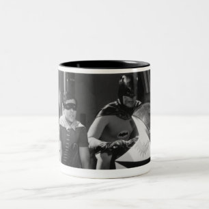 Caneca De Café Em Dois Tons Batman e Robin no Batcycle