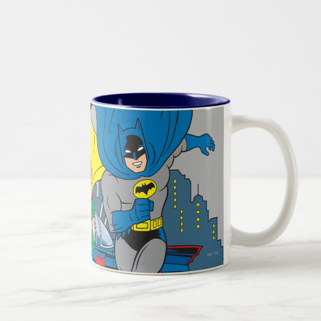 Caneca De Café Em Dois Tons Batman E Robin Running (Direita)