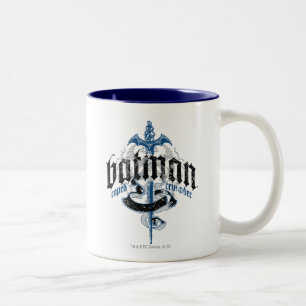 Caneca De Café Em Dois Tons Batman   Name with Sword Logo
