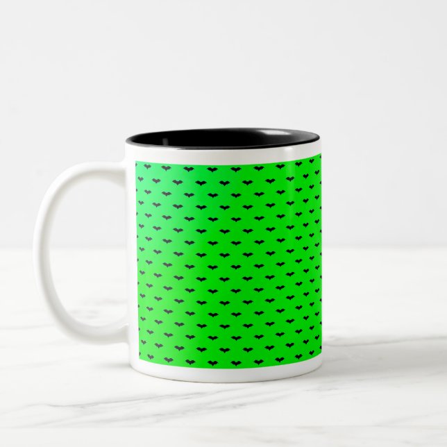 Caneca De Café Em Dois Tons Bats Pequenos Verde (Esquerda)