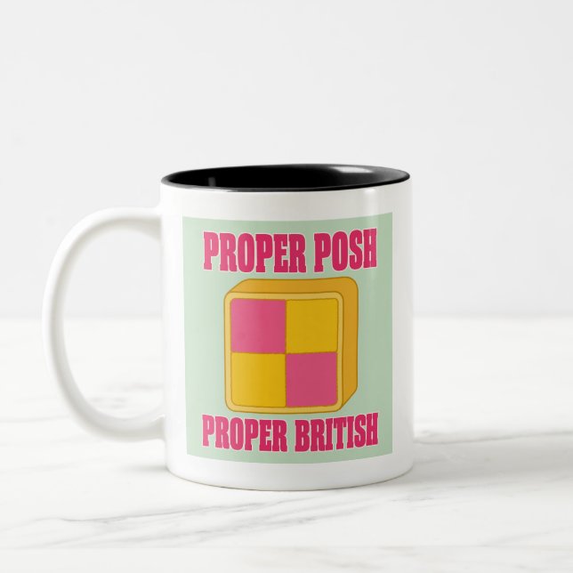 Caneca De Café Em Dois Tons Battenberg Adequado Posh Adequado Britânico (Esquerda)