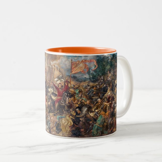 Caneca De Café Em Dois Tons Battle of Grunwald (Medieval Military Scene) (War) (Frente Esquerda)