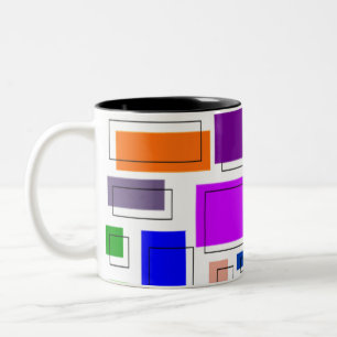 Caneca De Café Em Dois Tons Bauhaus Rettangles