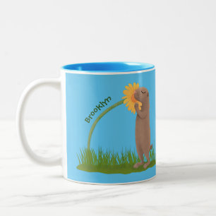 Caneca De Café Em Dois Tons BD de cãozinho da pradaria