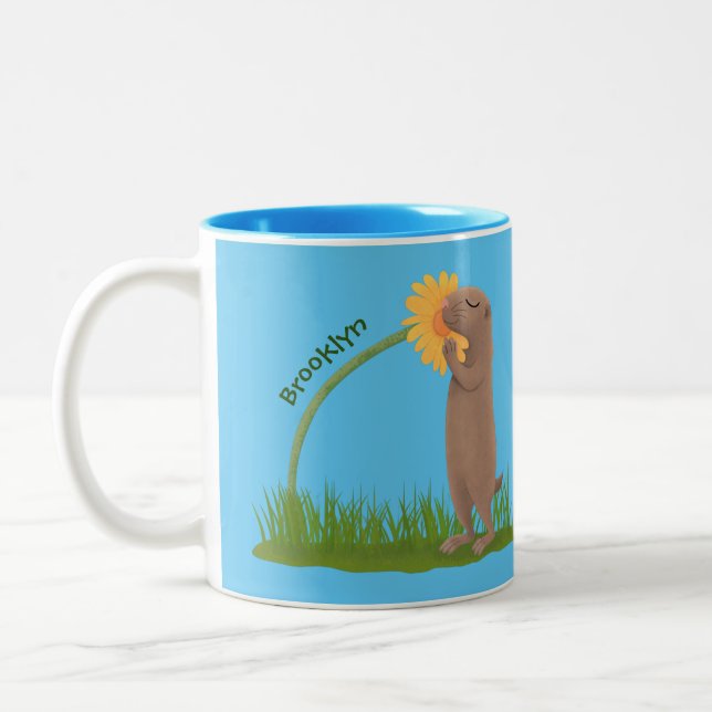Caneca De Café Em Dois Tons BD de cãozinho da pradaria (Esquerda)