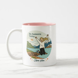 Caneca De Café Em Dois Tons Be Awesome Today – Inspirational - Custom Name 