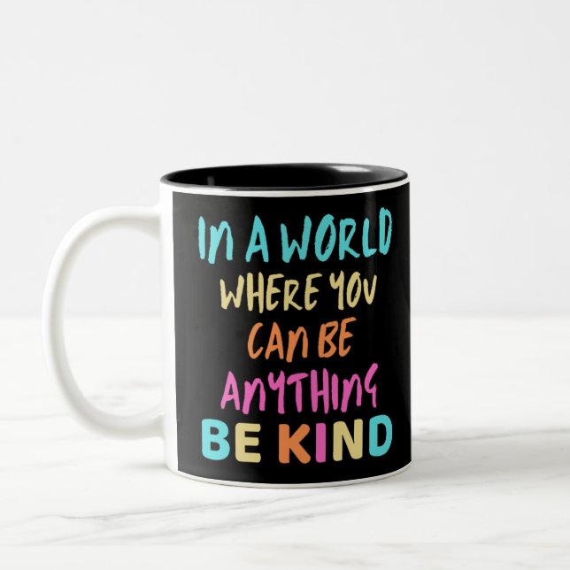 Caneca De Café Em Dois Tons Be Kind Kindness (Esquerda)