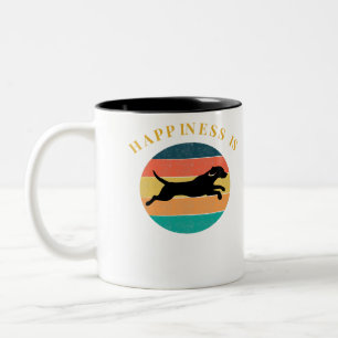 Caneca De Café Em Dois Tons Beagle Dog Vintage A Felicidade Retroativa É Para
