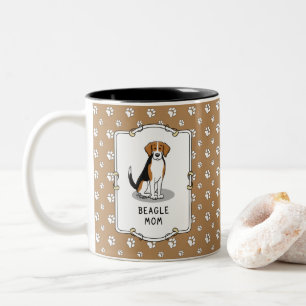 Caneca De Café Em Dois Tons Beagle Mom (tricolor 3)