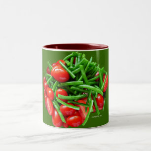 Caneca De Café Em Dois Tons Bean Verde e Tomates