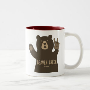 Caneca De Café Em Dois Tons Beaver Creek Colorado Urso da Paz