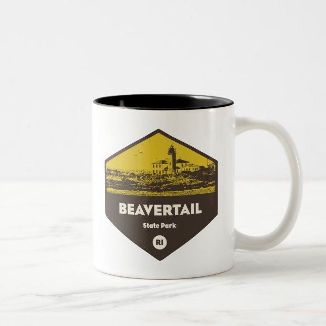 Caneca De Café Em Dois Tons Beavertail State Park Rhode Island (Direita)