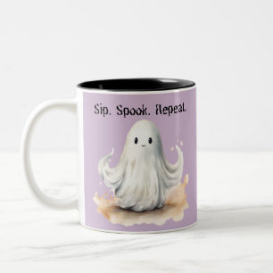 Caneca De Café Em Dois Tons Beba Espanto Repita Diversão Assustadora e Assombr