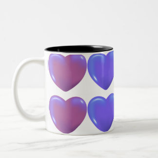 Caneca De Café Em Dois Tons Bebê Blanket Hearts Purple