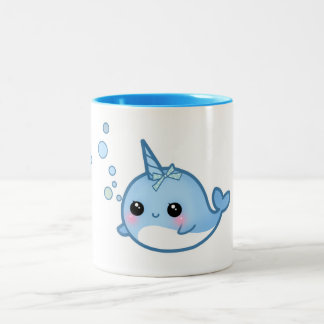 Caneca De Café Em Dois Tons Bebê bonito do kawaii narwhal