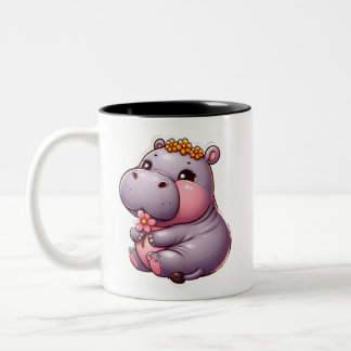 Caneca De Café Em Dois Tons Bebê Bonito Hippo Mug