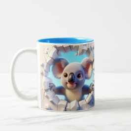 Caneca De Café Em Dois Tons Bebê Cachorro Cachorro Koala Quente