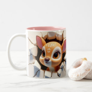 Caneca De Café Em Dois Tons Bebê Cachorro Quente De Cacau Em 3D