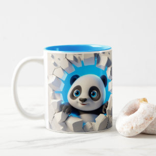 Caneca De Café Em Dois Tons Bebê Cachorro Quente De Café De Panda 3D