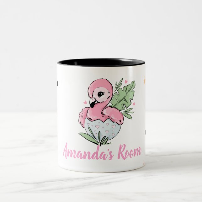 Caneca De Café Em Dois Tons Bebê Chic Flamingo, Estrelas, Princesa (Centro)