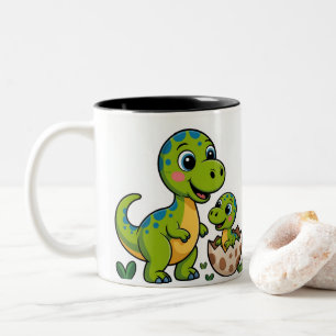 Caneca De Café Em Dois Tons bebê dinossauro