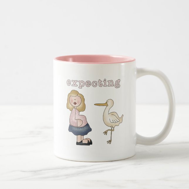 Caneca De Café Em Dois Tons Bebê esperado - Camisetas e presentes (Direita)