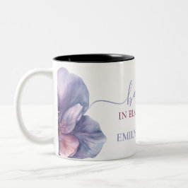 Caneca De Café Em Dois Tons Bebê na floração | floral de chá de fraldas