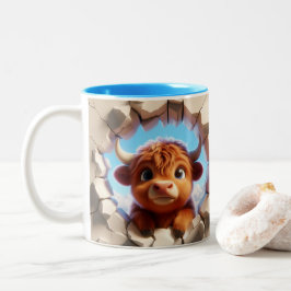 Caneca De Café Em Dois Tons Bebê-Vaca-Coca-Quente-De-Cacau