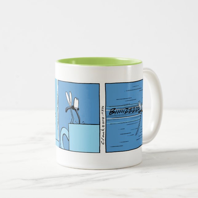 Caneca De Café Em Dois Tons Bebendo de Mosquito - Mug de café (Frente Esquerda)