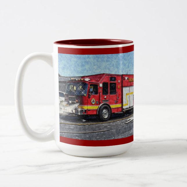 Caneca De Café Em Dois Tons Bebendo do Bombeiro Vermelho (Esquerda)