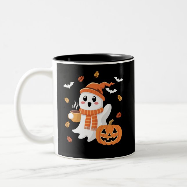 Caneca De Café Em Dois Tons Bebendo Fantasma Bonito Café de Gelo (Esquerda)