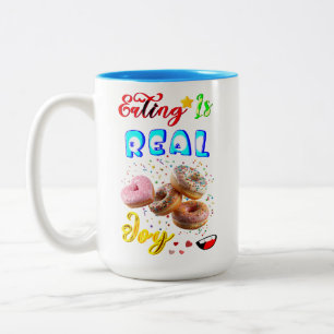 Caneca De Café Em Dois Tons Beber em Louças é uma Alegria Real