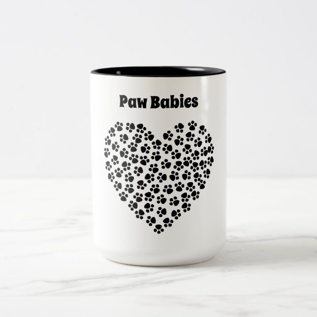 Caneca De Café Em Dois Tons Bebês De Pata, Animais De Companhia (Centro)
