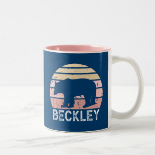Caneca De Café Em Dois Tons Beckley West Virginia Retro Bear