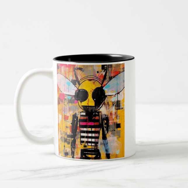 Caneca De Café Em Dois Tons Bee ART Mug (Esquerda)