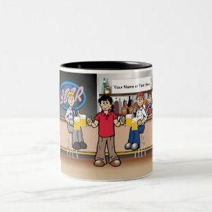 Caneca De Café Em Dois Tons Beer Drinker personalizado - Cartoon masculino