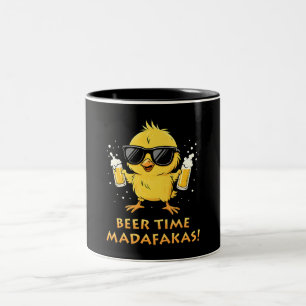 Caneca De Café Em Dois Tons Beer Time Madafakas Meme Pato Goose Retro
