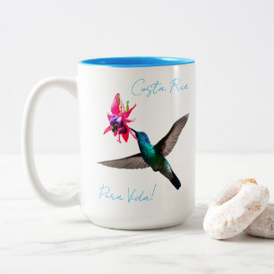 Caneca De Café Em Dois Tons Beija-flor-de-orelha-violácea na Floresta das Nuve