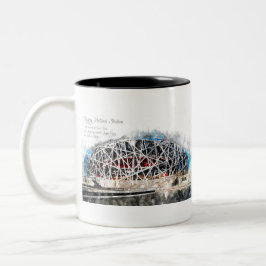 Caneca De Café Em Dois Tons Beijing National Stadium Aquarell