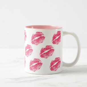 Caneca De Café Em Dois Tons Beijo cor-de-rosa