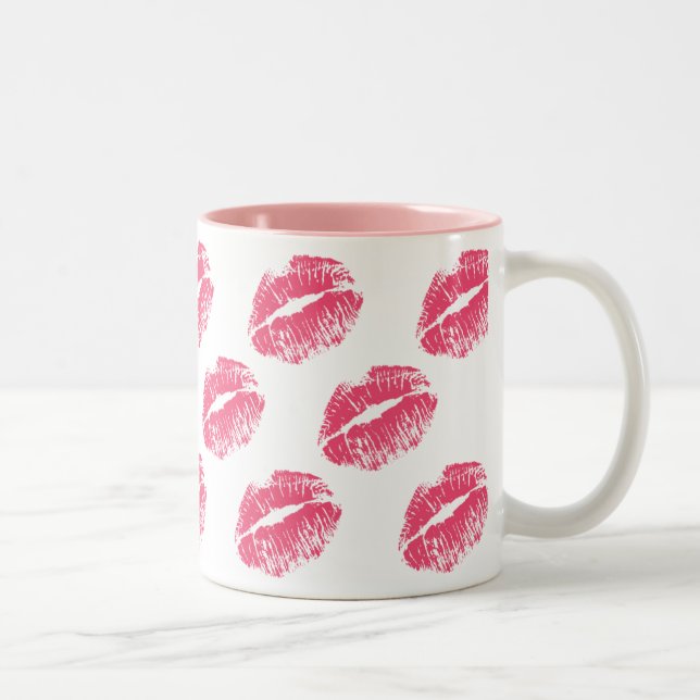 Caneca De Café Em Dois Tons Beijo cor-de-rosa (Direita)