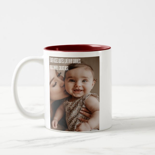 Caneca De Café Em Dois Tons Beijo Tender da Mãe (Esquerda)