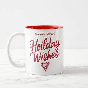 Caneca De Café Em Dois Tons Beijos de Gengibre Natal
