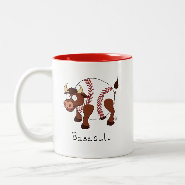 Caneca De Café Em Dois Tons Beisebol Bull Crianças Engraçadas (Esquerda)