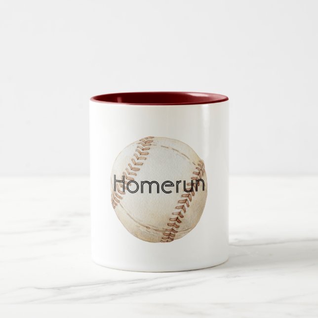 Caneca De Café Em Dois Tons Beisebol Homerun (Centro)