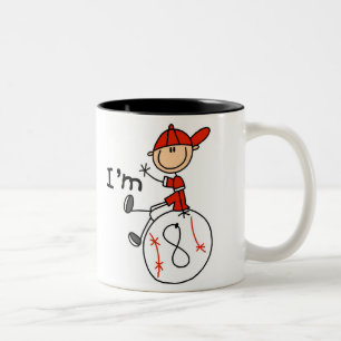 Caneca De Café Em Dois Tons Beisebol Masculino Eu Tenho 8 Anos