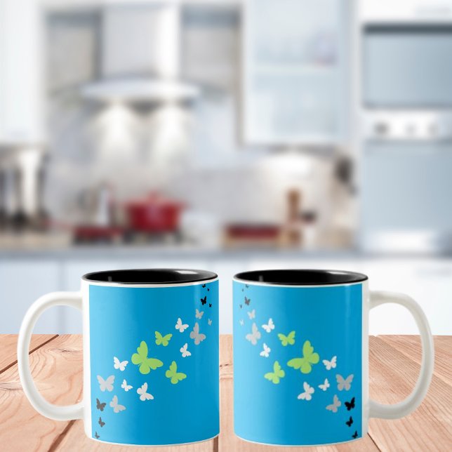 Caneca De Café Em Dois Tons Bela Borboleta Orgulho Agênero  (Criador carregado)