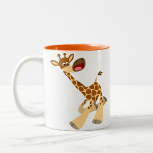 Caneca De Café Em Dois Tons Bela Cartoon Ambling Giraffe Mug